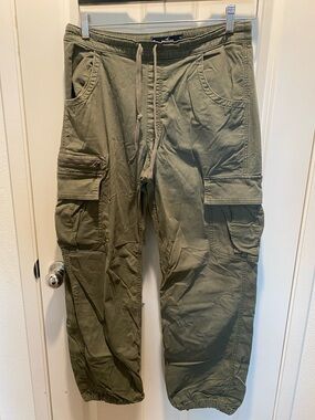 Hollister Olive Green Parachute Baggy Pants